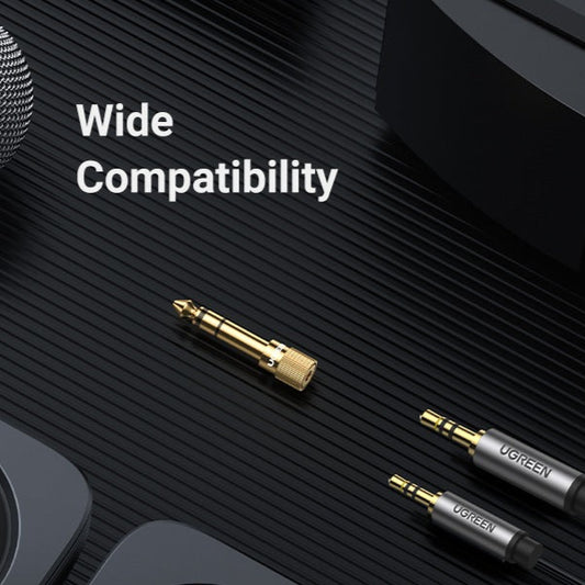 محول سماعة رأس ستيريو من UGREEN مقاس 6.35 مم ذكر إلى 3.5 مم أنثى (مطلي بالذهب)/20503