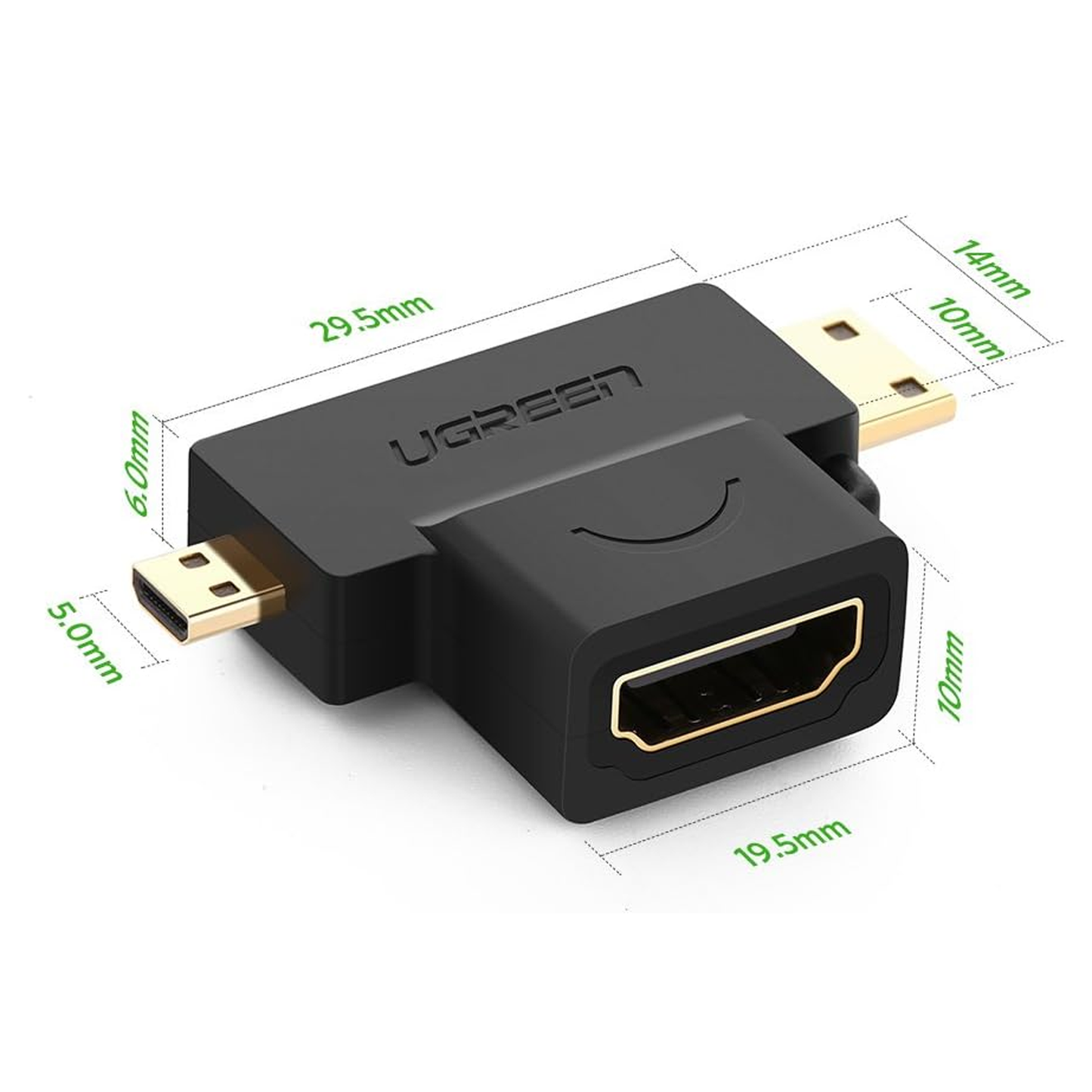 UGREEN Micro HDMI + Mini HDMI Male to HDMI Female Adapter / 20144