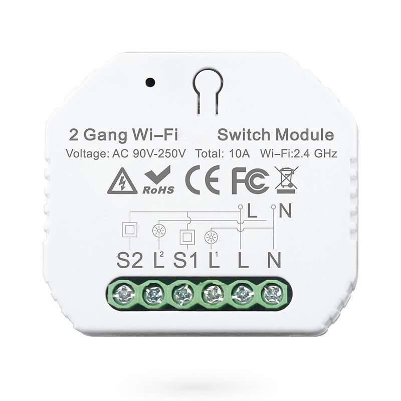 مفتاح تحكم ذكي صغير 10 أمبير (مفرد/ثنائي/ثلاثي الأحمال) | تويا