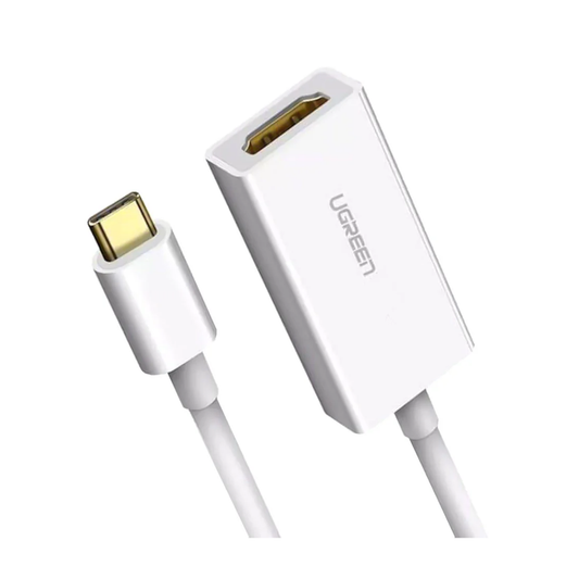 محول يو جرين من USB-C ذكر إلى HDMI أنثى 4K@30Hz مع كابل 20 سم - أبيض / 40273