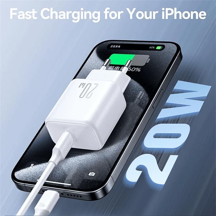 JOYROOM Charger 20W PD, 1m C-to-Lightning Cable - White / JR-TCF20