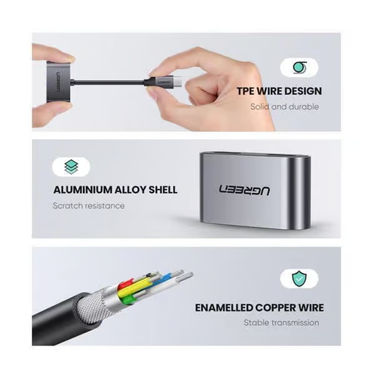 UGREEN 2-in-1 Type-C to Type-C Audio + PD USB-C Charging Adapter | CM232 60165