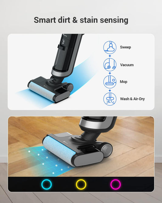 مكنسة كهربائية لاسلكية ايزفيز للتنظيف الرطب والجاف كنس ومسح ذاتية التنظيف | RH1