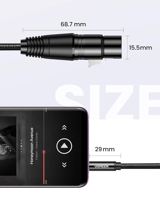 كابل ميكروفون UGREEN 3.5 مم إلى XLR ذكر إلى XLR أنثى /AV182