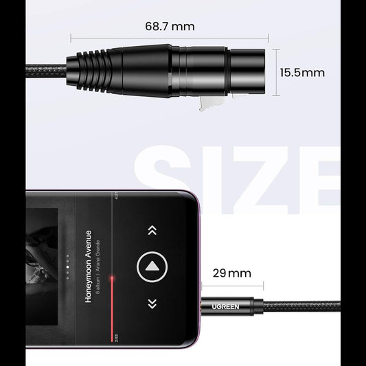 كابل ميكروفون UGREEN 3.5 مم إلى XLR ذكر إلى XLR أنثى /AV182