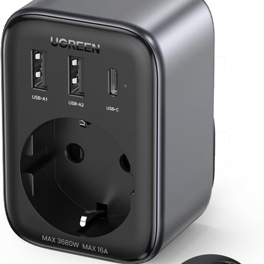 عظمة كهرباء يوجرين مخرج كهرباء و 3 منافذ شحن بقوة 30 واط مدخل اروبي / 90613