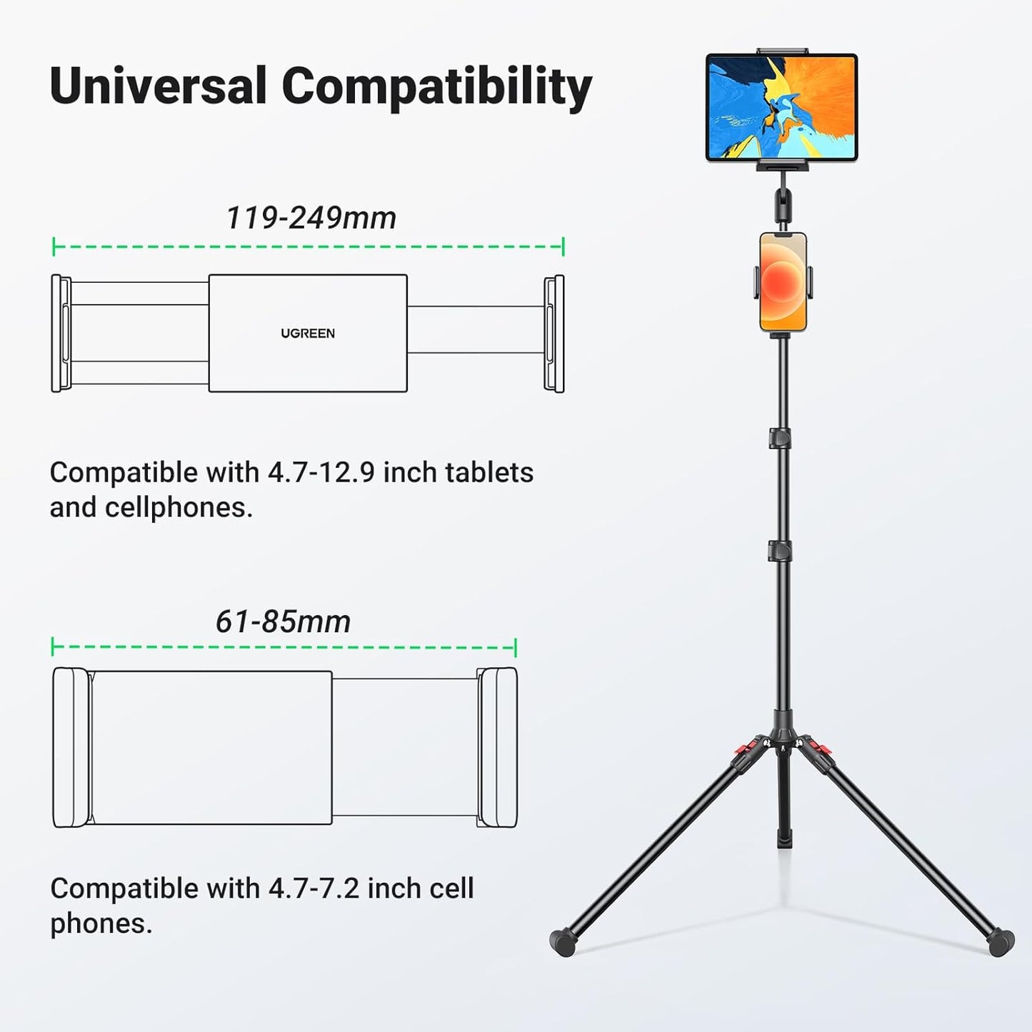 UGREEN Tripod Stand 1.7m For Tablet and Phone Only for livestream / 15647