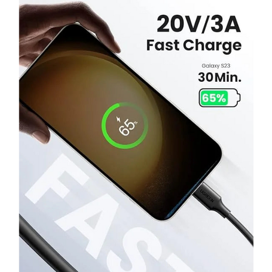 UGREEN USB-C 2.0 Male To USB-C 2.0 Male 3A Data Cable (Black) / 50997-50998-10306-60788