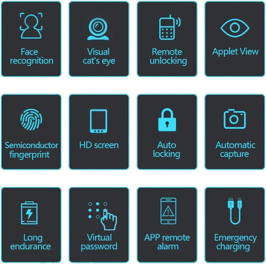 قفل باب ذكي بتقنية التعرف على الوجه ثلاثي الأبعاد/مكالمة فيديو/فتح عن بعد -SE42