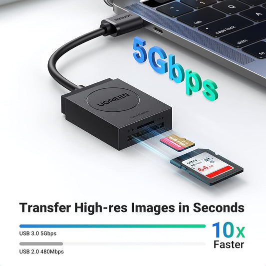 قارئ بطاقات UGREEN 2 في 1 USB 3.0 SD/TF /20250
