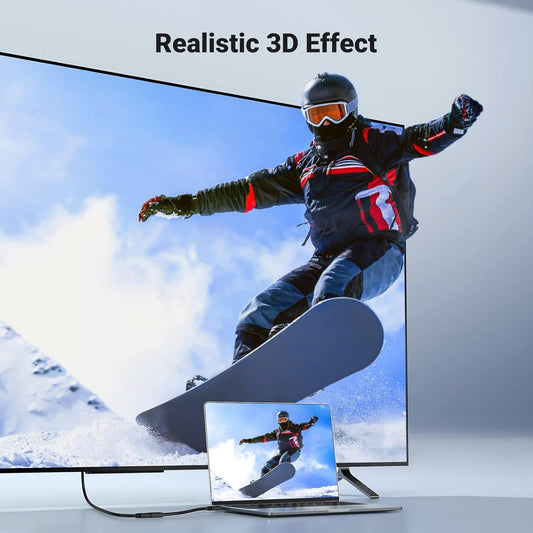 كابل محول ميني HDMI ذكر إلى HDMI أنثى من يوجرين بطول 22 سم (أسود) / 20137