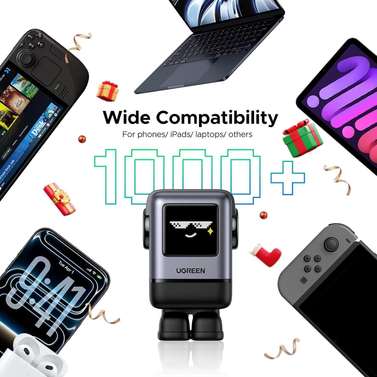 شاحن UGREEN Uno السريع ذو 4 منافذ GaN بقوة 100 واط، إصدار الاتحاد الأوروبي| 45515B (EU)