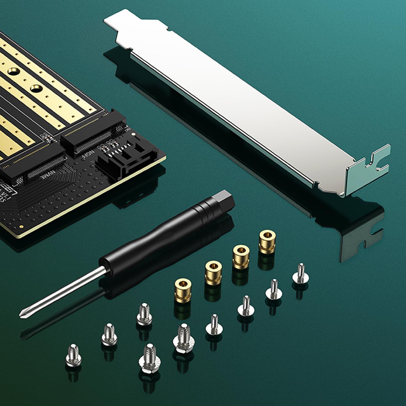 UGREEN M.2 NVMe + M.2 SATA to PCI-E 3.0 X 4 – PCI express card /70504