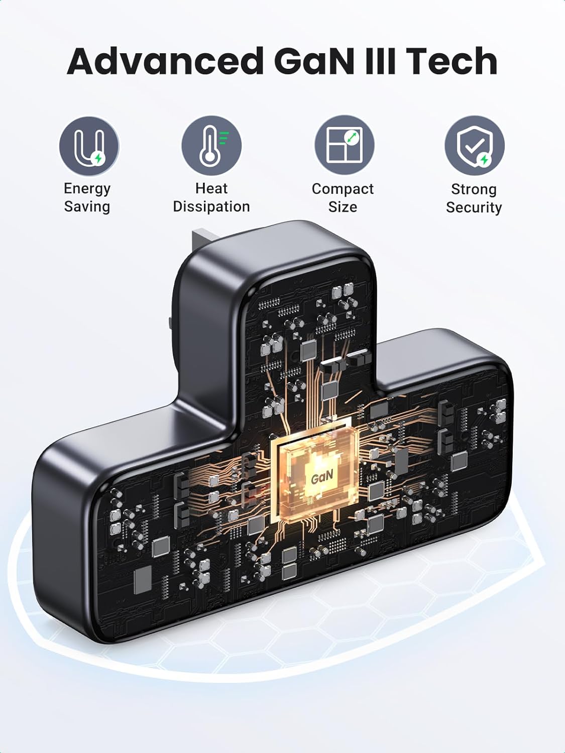 وصلة كهرباء من يوجرين 3 مداخل كهرباء بالاضافة الى 2 مدخل شحن بقوة 30 واط (مدخل انجليزي) / 15360