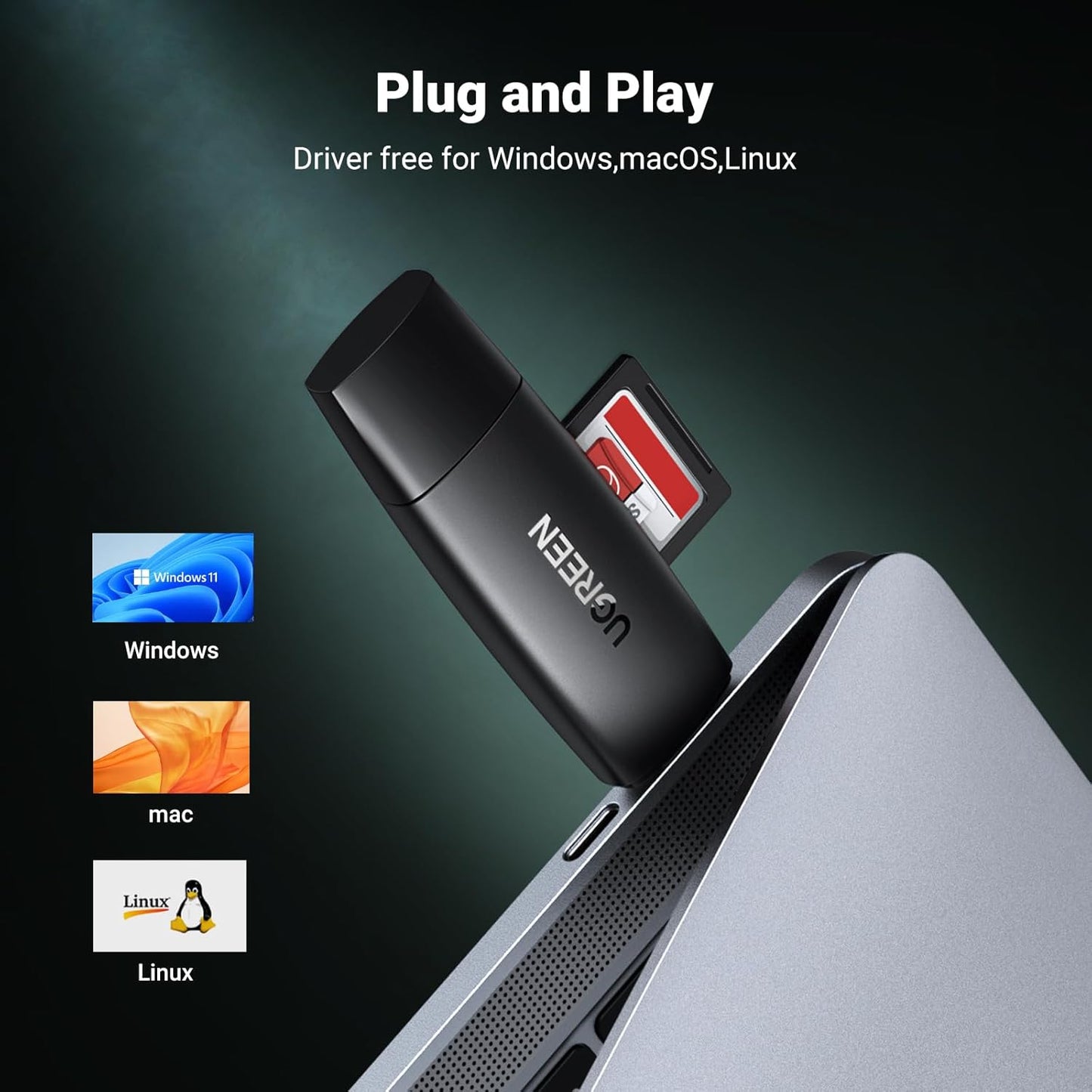 UGREEN 2 in 1 USB 3.0 & USB C SD Card Reader /80191