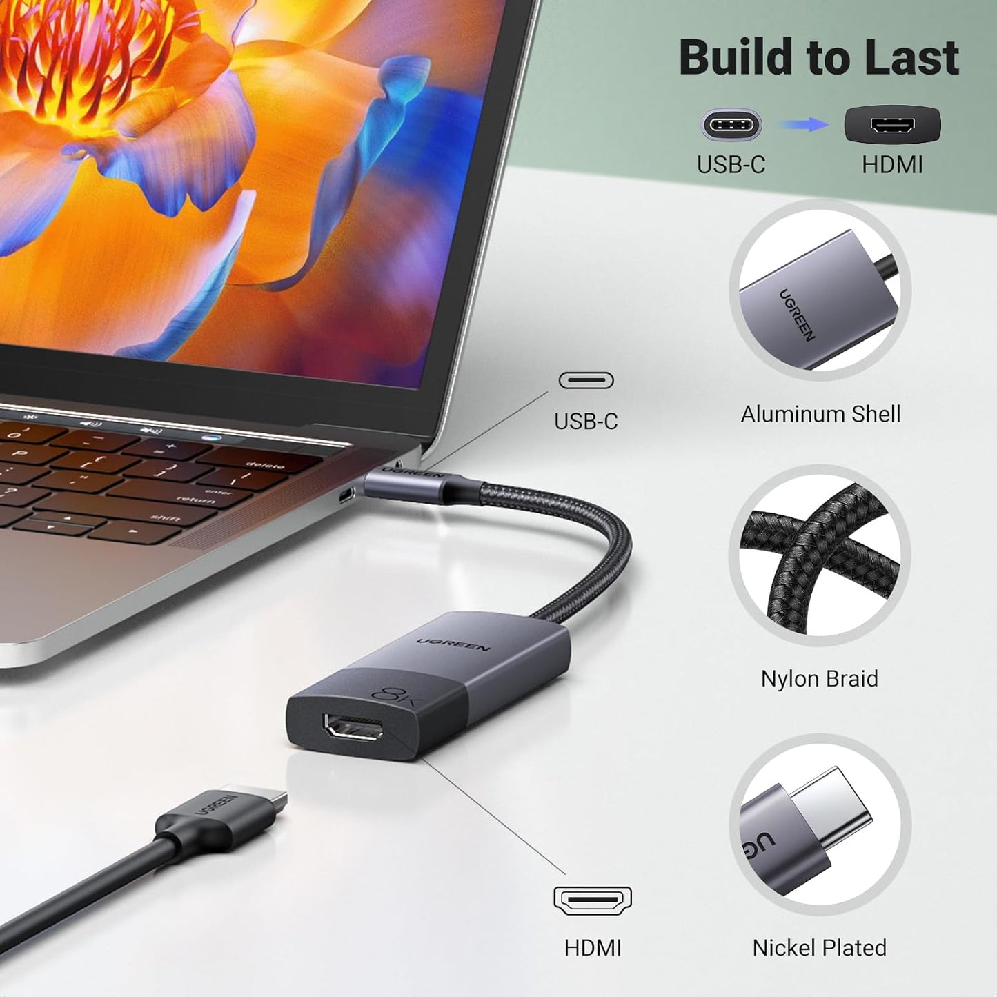 UGREEN USB Type C To HDMI 2.1 Adapter 8K@60Hz / 50338
