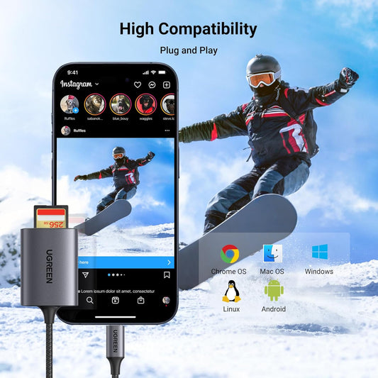 قارئ بطاقات USB C SD 2 في 1 من UGREEN / 80888