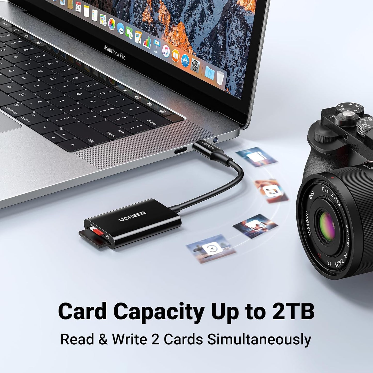 قارئ بطاقات يوجرين 2 في 1 بمنفذ USB-C / CM265