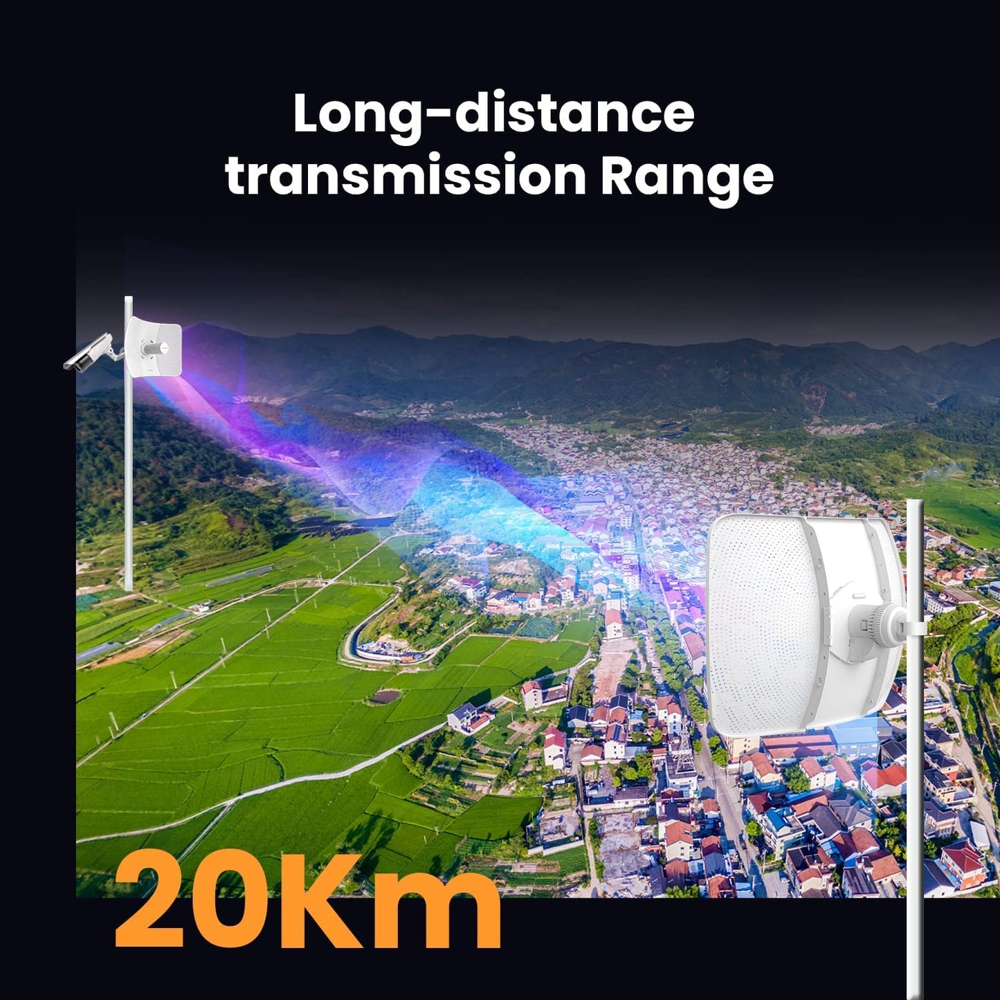 وحدة ربط بين موقعين تصل إلى 20كم على تردد 5 جيجا هيرتز | Tenda.O8