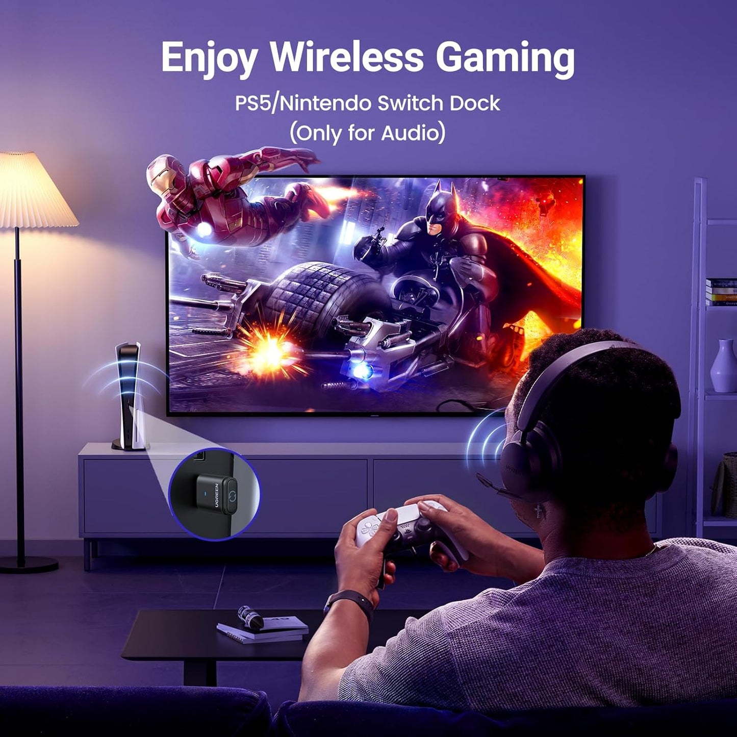 UGREEN Bluetooth 5.3 Adapter for PS5 and PC APTX Low Latency / 45008
