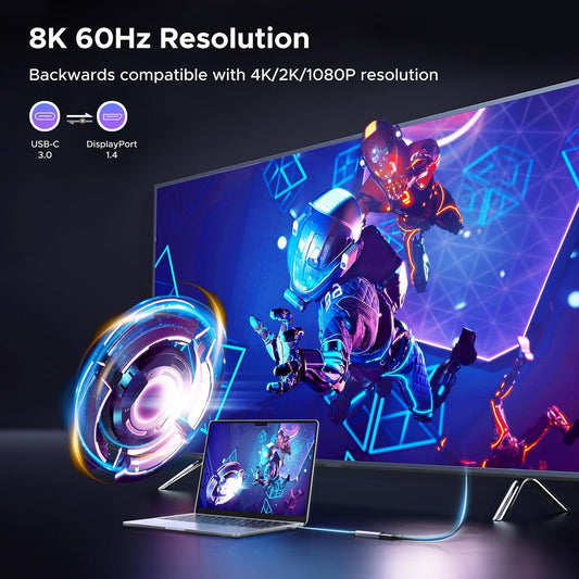 محول يوجرين 8K@60Hz USB C إلى DisplayPort 1.4 / 15575