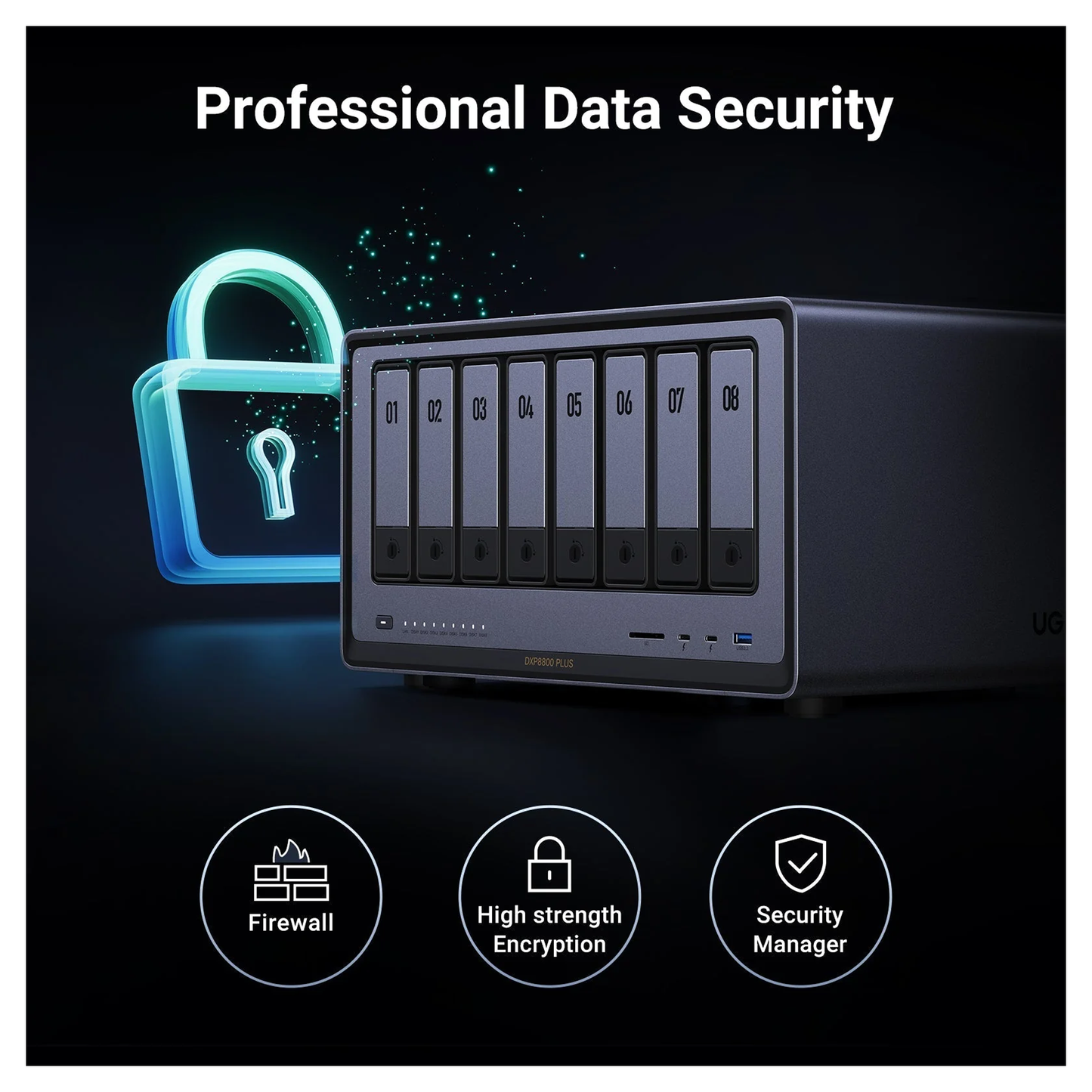 وحدة تخزين UGREEN المتصلة بالشبكة DXP8800 Plus (بدون أقراص) EU / 35127