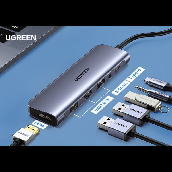 محول منافذ مدمج 6 في 1 مع شحن سريع | UGREEN 80132