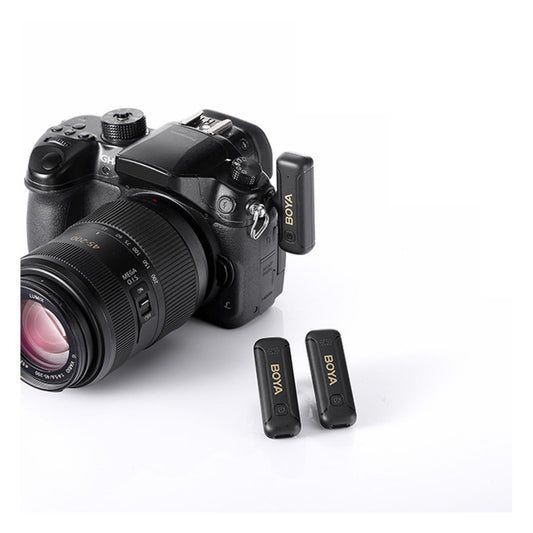 نظام ميكروفون لاسلكي BOYA BY-WM3T2 بتردد 2.4 جيجاهرتز ومنفذ AUX مقاس 3.5 مم (ميكروفونان)