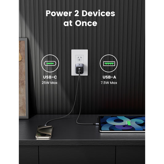 شاحن يوجرين نيكسويد بقدرة 35 وات مزود بمنفذين للطاقة شاحن سريع /15539