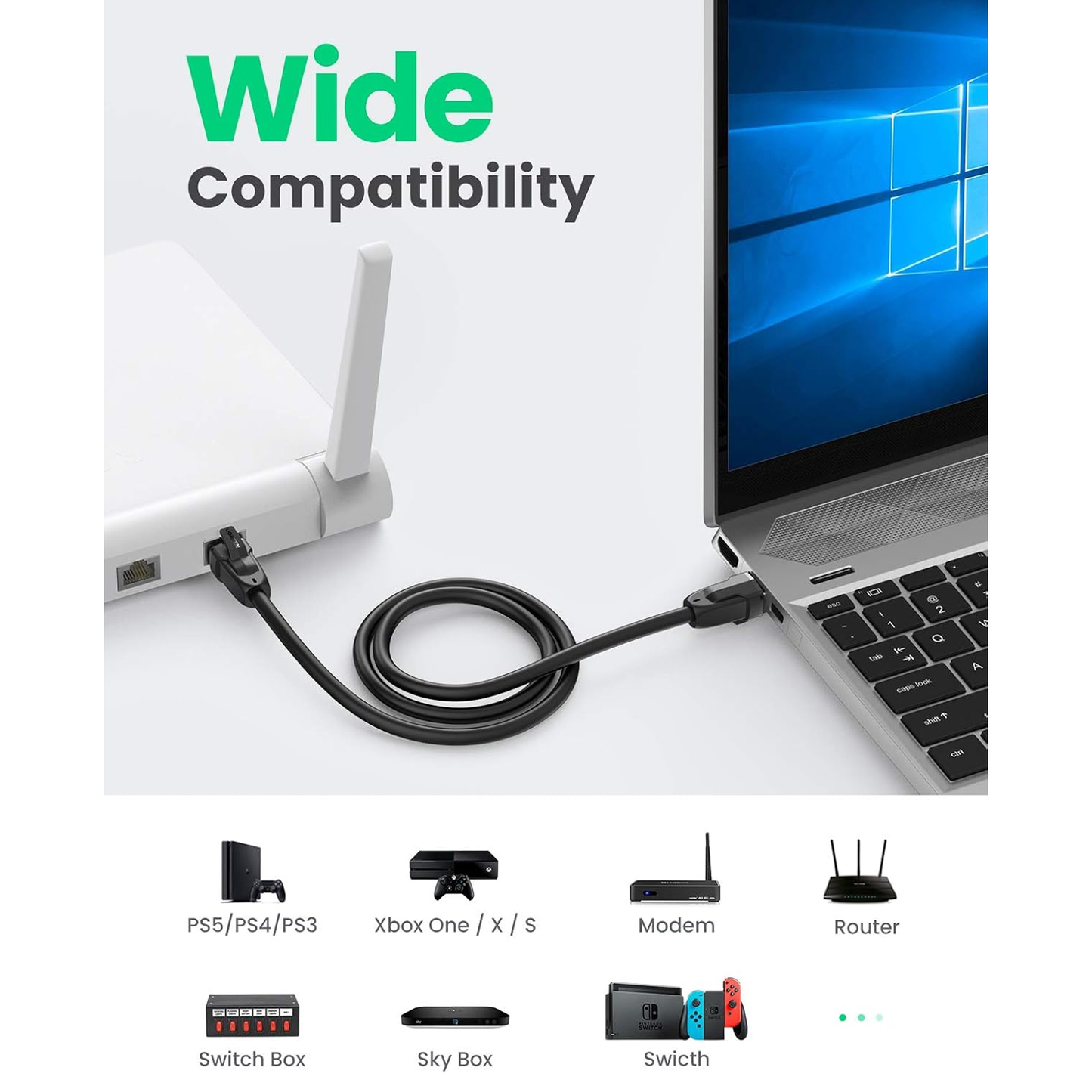 UGREEN Cat8 CLASSⅠS/FTP Round Ethernet Cable - NW121