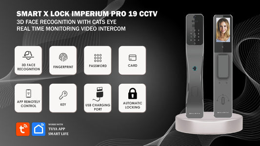 قفل باب ذكي بتقنية التعرف على الوجه ثلاثي الأبعاد/مكالمة فيديو/فتح عن بعد -SE43