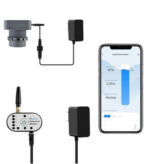 جهاز قياس مستوى الخزان اللاسلكي WiFi + RF (يدعم عمق 10 أمتار)