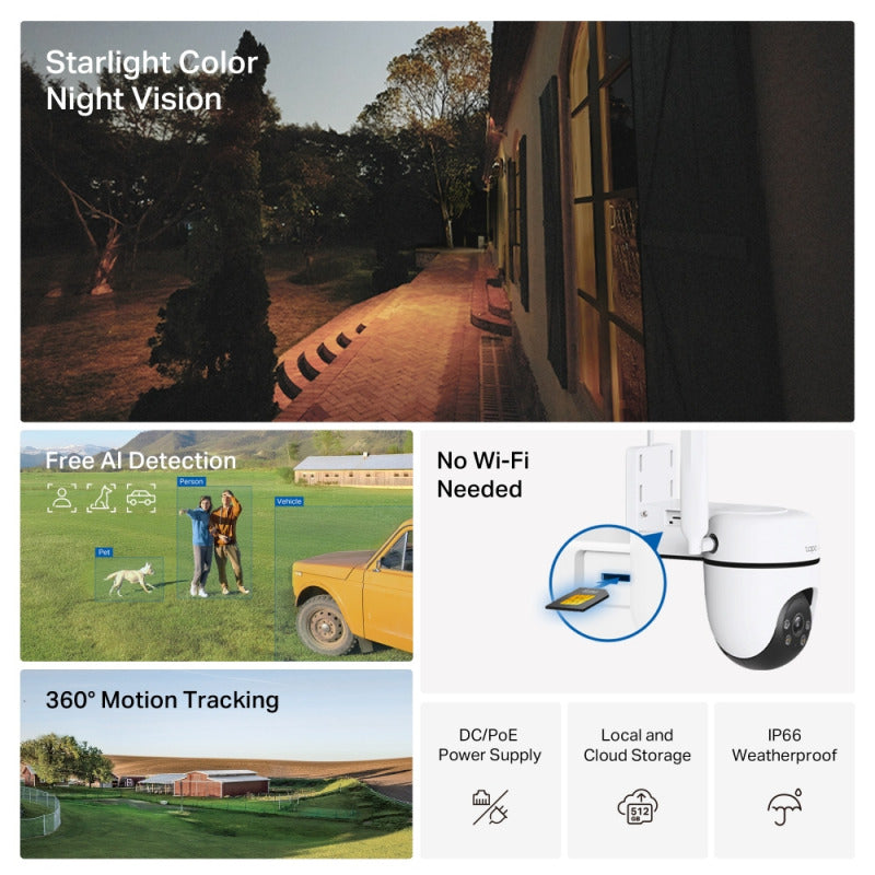 كاميرا أمان خارجية متحركة بدقة 4 ميجا بكسل | Tapo.C520WS