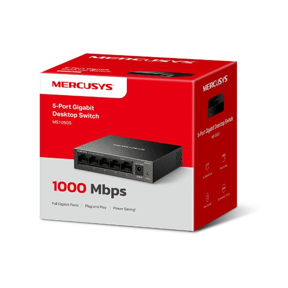 Mercusys MS105GS | 5-Port Gigabit Desktop Switch (Black)