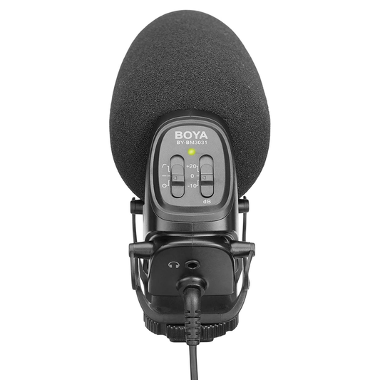ميكروفون BOYA MIC-BY-BM3031 فائق القلبية مثبت على الكاميرا