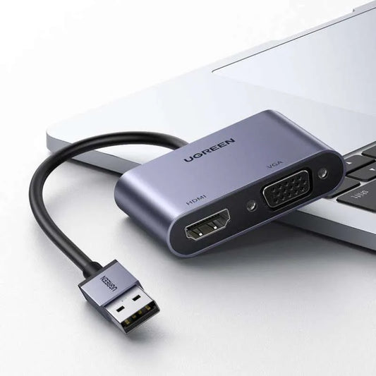محول متعدد الاستخدامات من يوجرين |UGREEN USB 3.0 to HDMI+VGA Converter |20518
