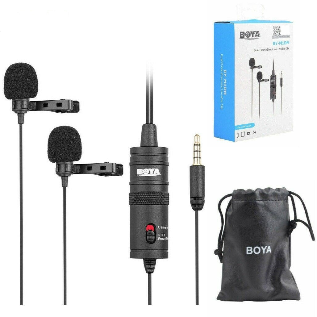 BOYA BY-M1DM Dual Omni-directional Lavalier Microphone