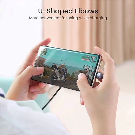 UGREEN Angled USB-C Male To USB2.0 A Male 3A Data Cable(180°Angle) / US311