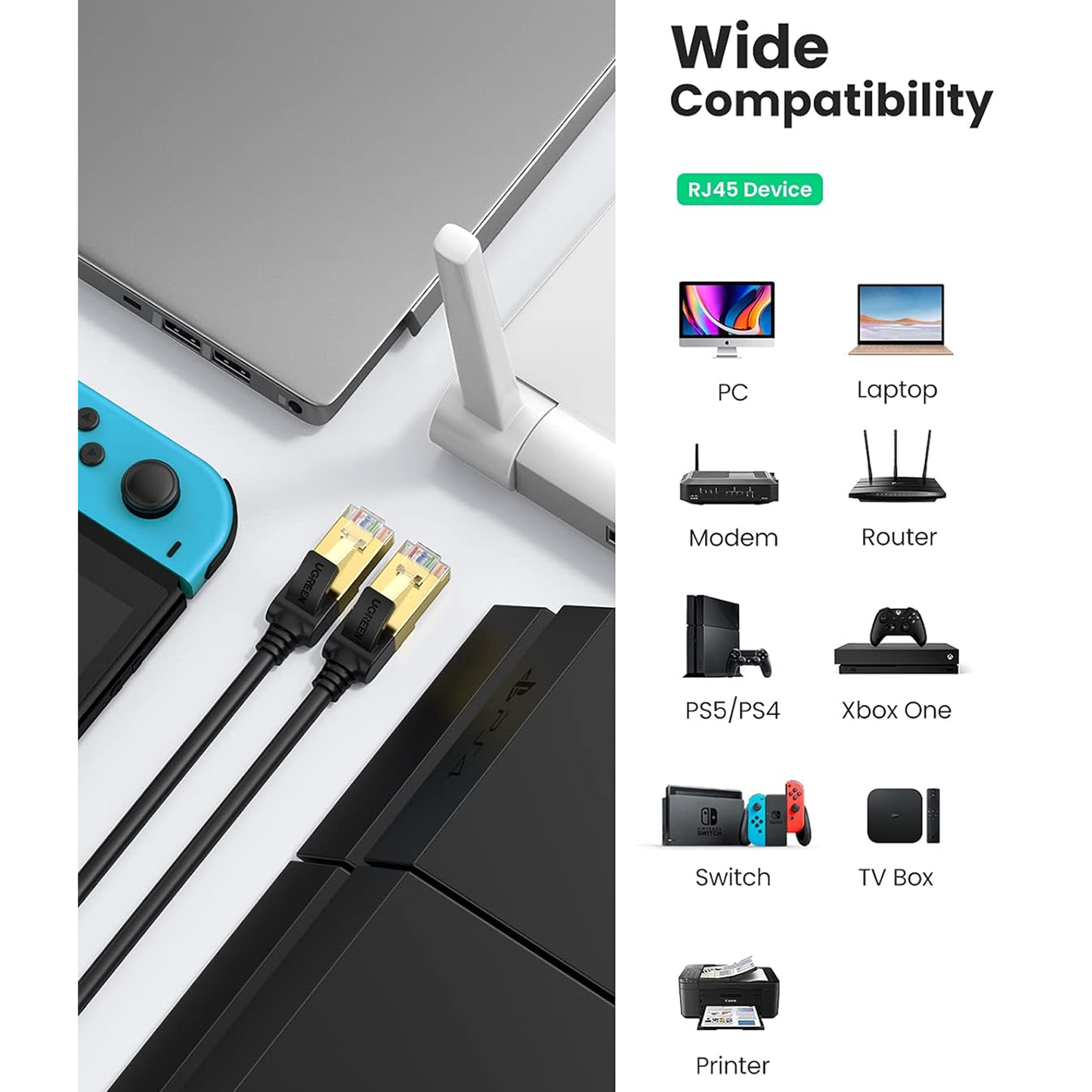 كابل شبكة نحاسي من يوجرين | Cat7 F/FTP | NW107