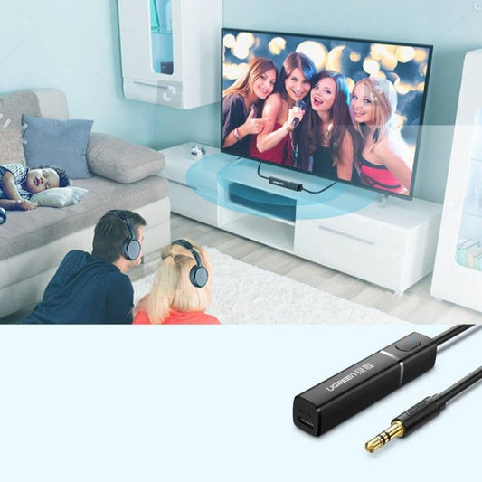 محول صوت لاسلكي من يوجرين مزود بتقنية بلوتوث 5.0 ومقبس صغير 3.5 ملم باللون الأسود / 40761