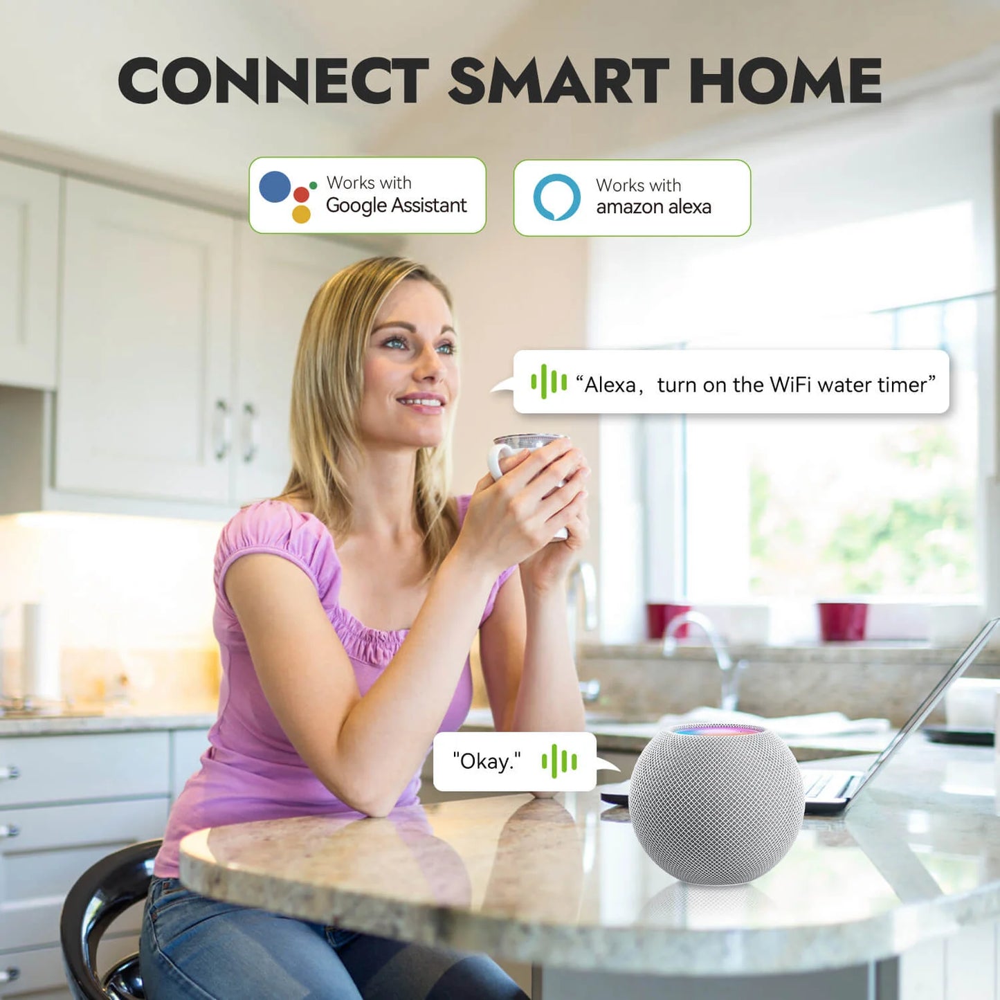 طقم مؤقت / صمام مياه ذكي وايفاي (صمام ذكي + مقبس ذكي (فيش أوروبي))