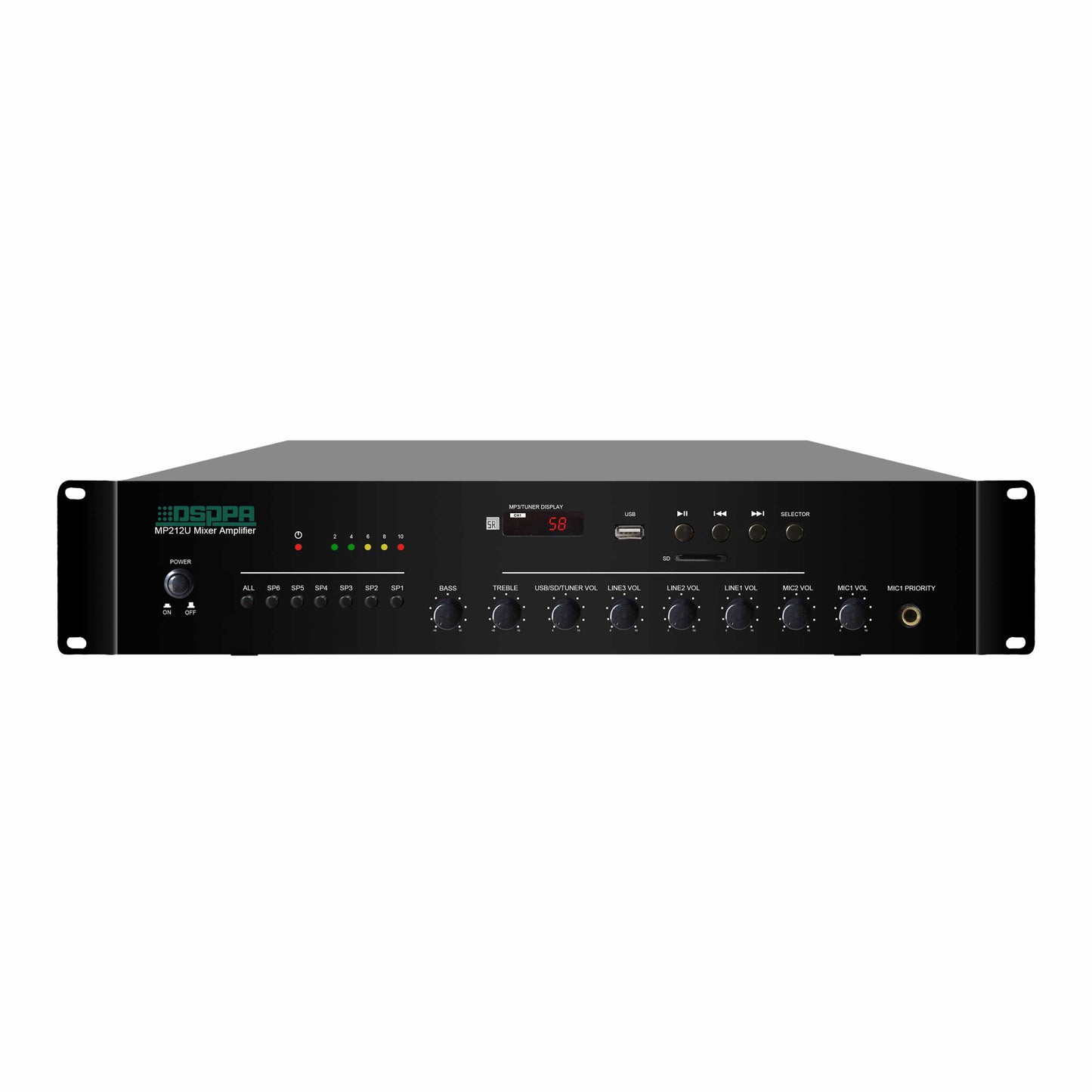 DSPPA 120W 6 مناطق USB/SD/FM Mixer /MP212U