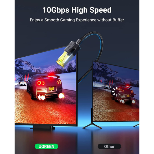 UGREEN Cat 7 Pure Copper Ethernet Cable Braided (Black) - NW150