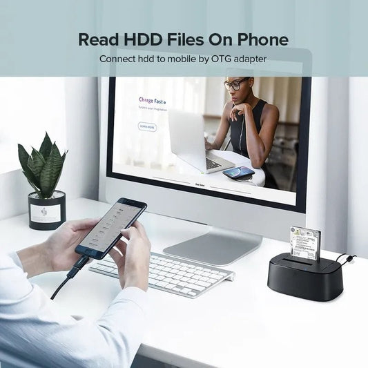 يوجرين - جهاز نسخ الأقراص الصلبة بمنفذ USB 3.0 إلى SATA ثنائي الفتحات - CLONER EU / 50857