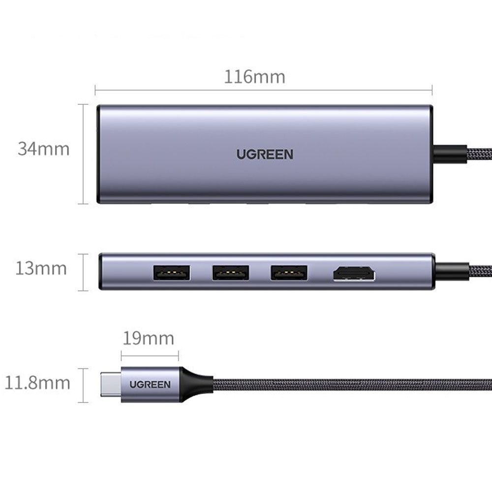 UGREEN 6-in-1 USB C Hub 4K@60Hz / 60383