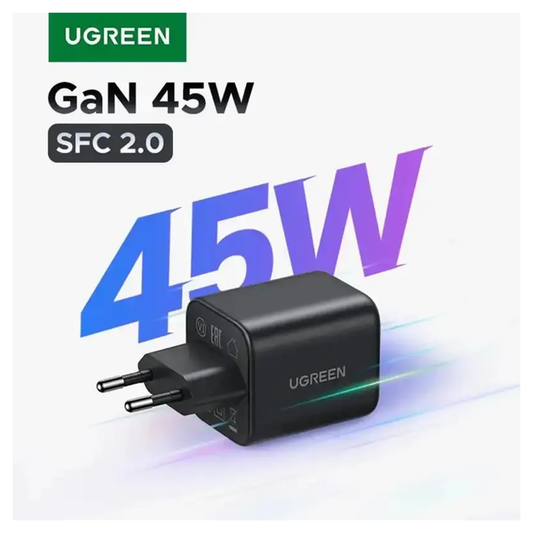 UGREEN 45W USB-C GaN Fast Charger EU White / X524 - 65053