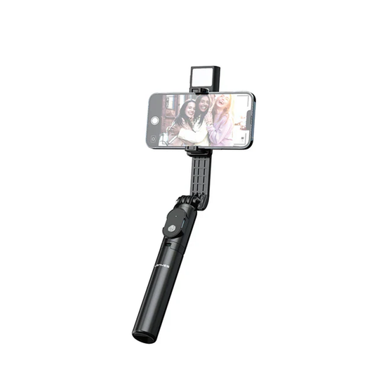 Lenyes Tripod & Selfie Stick with Ring Light – Black - LPH101