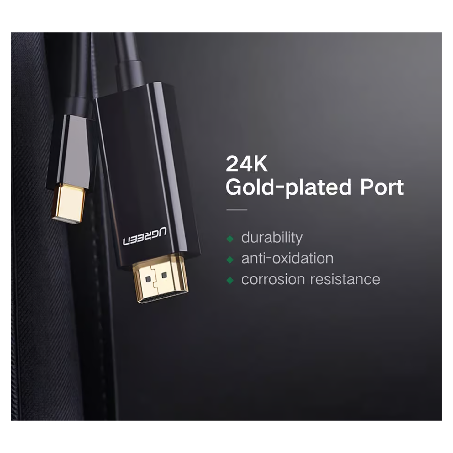 UGREEN Mini DisplayPort to HDMI Cable 4K (1.5M-3M) - MD101