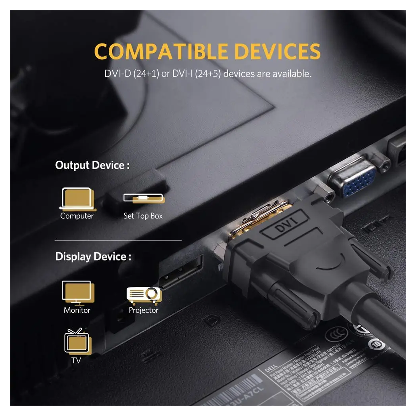 UGREEN DVI-D 24+1 Dual Link Male to Male Digital Video Cable - DV101