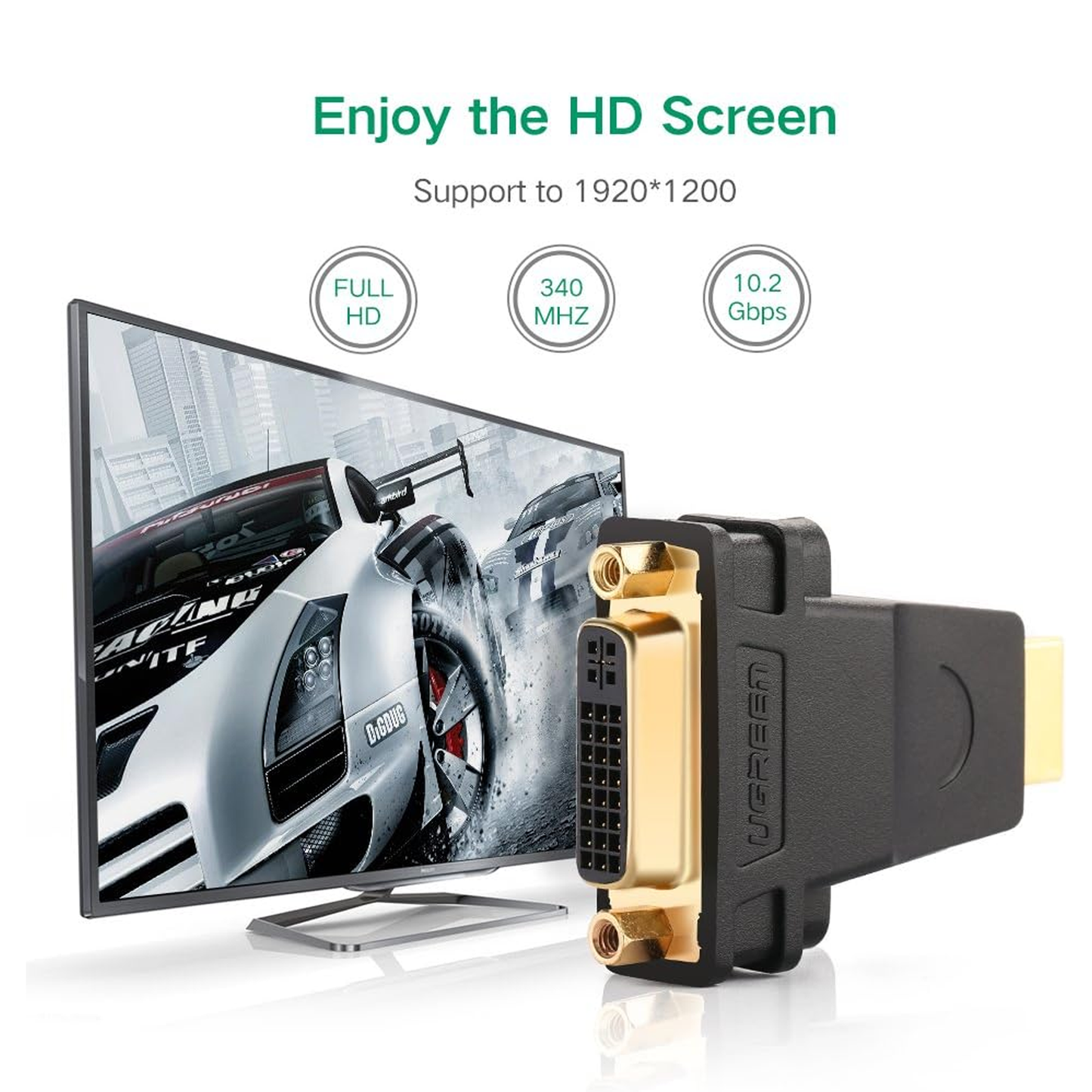 UGREEN HDMI Male to DVI (24+5) Female Adapter (Black) / 20123